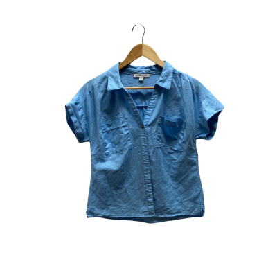  Grae Linen Womens Size 6 Blue Shirt