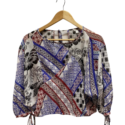 Guess Womens  Size S Blue & Red Pattern Top