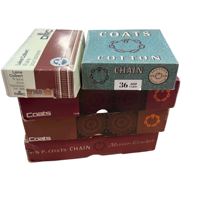 5 x boxes Coats Fast colour vintage cotton thread some made in |Brazil