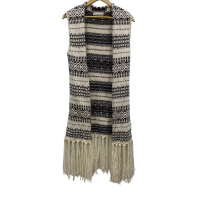 H&M Women's Size XS Fancy Open Cardigan Grey / Off White 