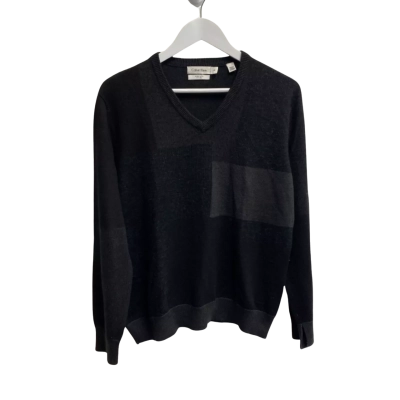 Calvin Klein Mens Size L Cardigan Black /Grey 