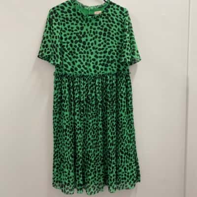 Gorman Womens  Size 8 Midi Dress Black  / Green 