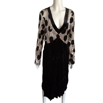 Jersey Girl Vintage Womenswear Size 14 90’s Aesthetic Midi Dress Polka Dot 
