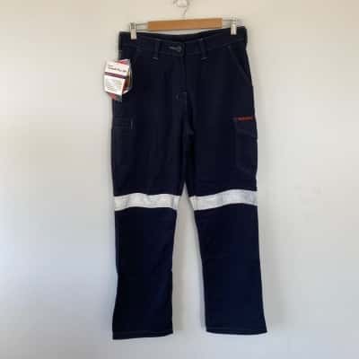 Bisley Flame Resistant Navy Blue Taped Pants  Size 10