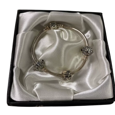 Silver 925 Bracelet with 3 Silver Charms