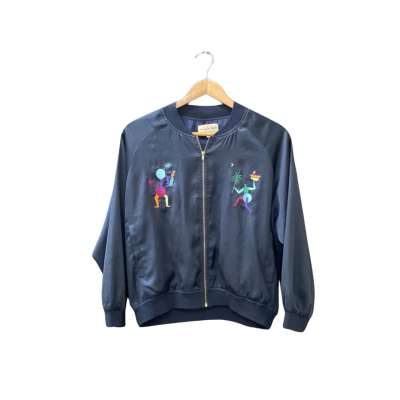 Gorman Size 10 Bomber Jacket Black/Multicoloured/Pattern 