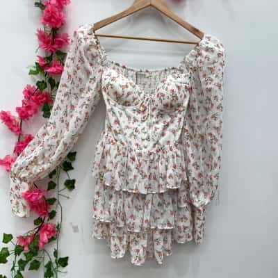 New Arrivals Womens Bowie In St. Rosé Mini Dress Size 38 Cream / Floral 