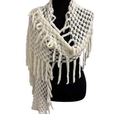 Gregory Ladner Women’s  crochet shawl with tassels One Size 