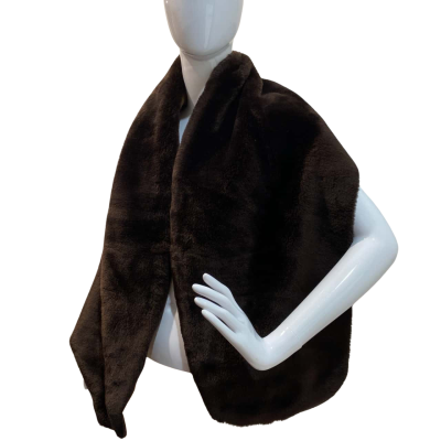 Stunning 60s Brown Faux Fur Stole - In Original Box MADE IN JAPAN