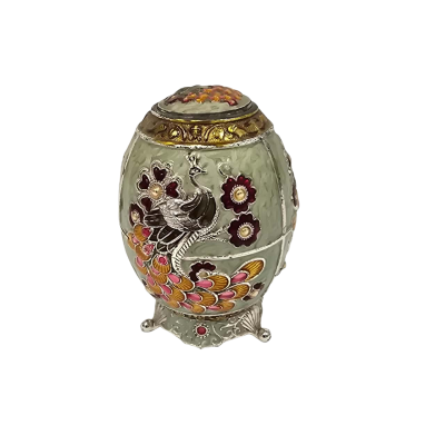 Embellished Peacock Egg Toothpick Holder 