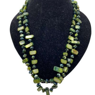  Womens Beaded Necklace Green 