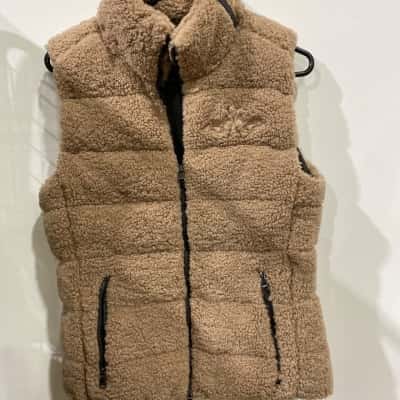  HV Polo Fluffy Vest Womens  Size S Brown 