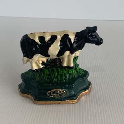 Vintage Cast Iron Holstein Cow Doorstop