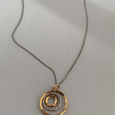 9 carat Tri-Tone Italian Gold Pendant with Sterling Silver Chain