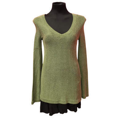  ***Womens "Saints the Label"  Size 6 Green Jumper/Knit Top Linen-Viscose-Cotton Blend