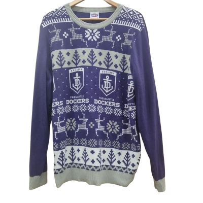 AFL Mens Size XL Fremantle Dockers Jumper Purple (11)