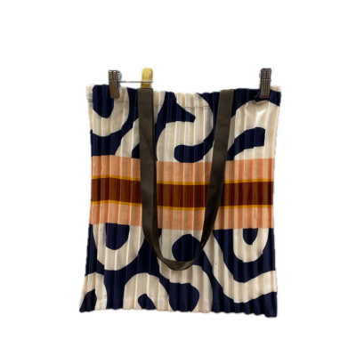 Multitudes Milano Womens Tote Bag Blue / Brown / Multicoloured / Off White / Peach  