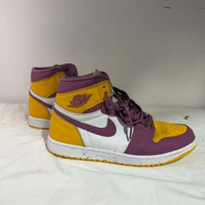 Nike Mens Jordan High Tops Size 11.5 Sneakers Purple / White / Yellow 
