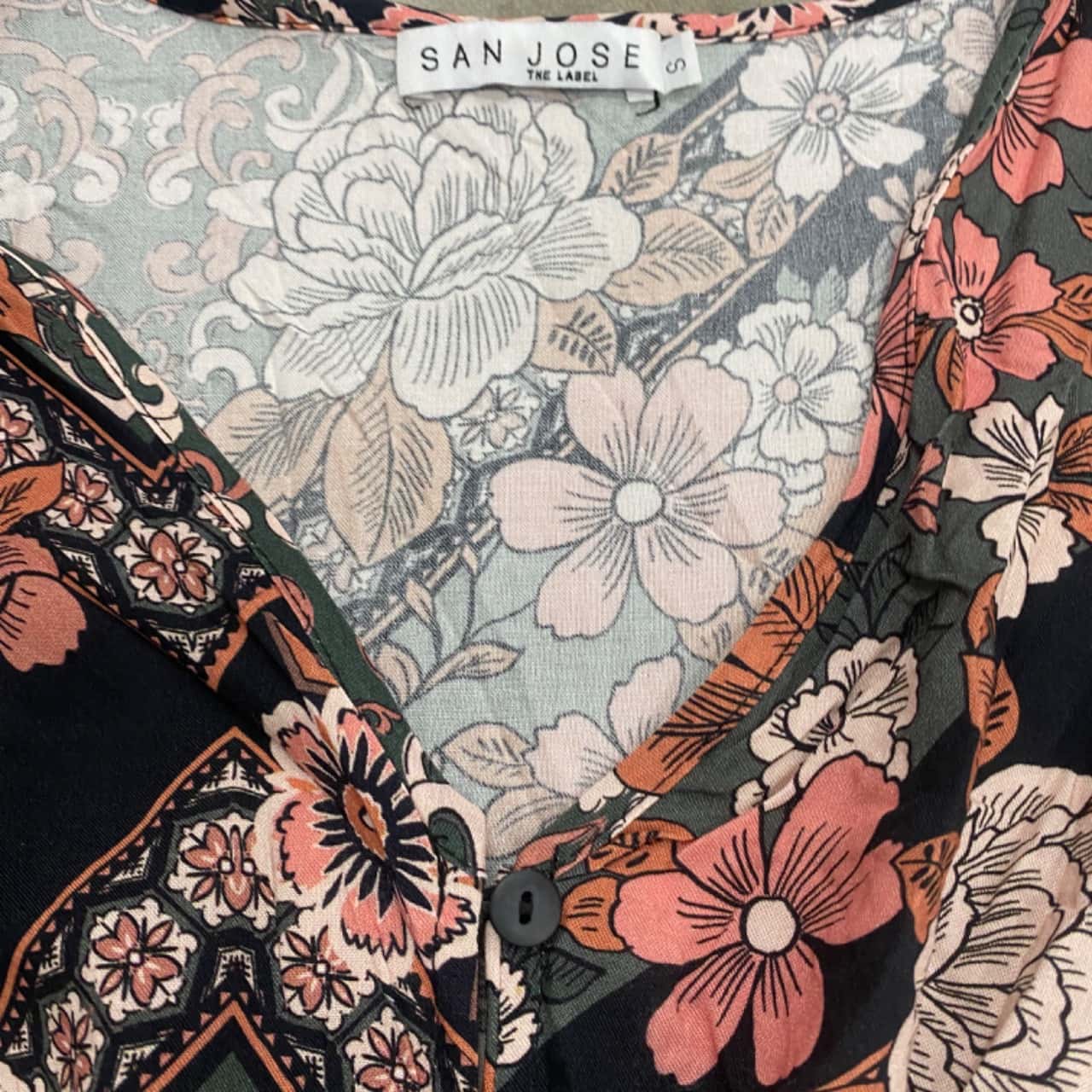 SAN JOSE The Label Size S Maxi Dress Floral / Green (s)