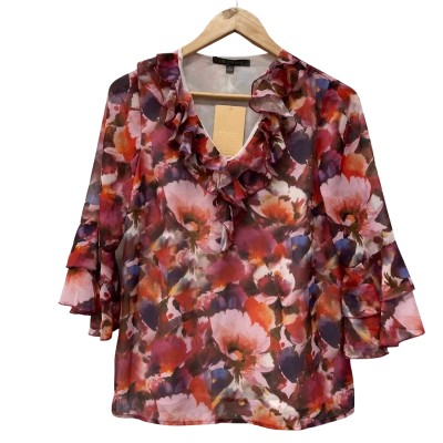 Liz Jordan Womens  Size 8 3/4 Sleeve Top Floral / Multicoloured 