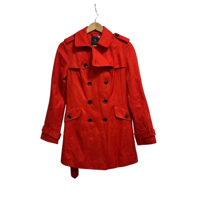 David Lawrence Women’s Size 8 Red Double Breasted Coat with Waist Belt