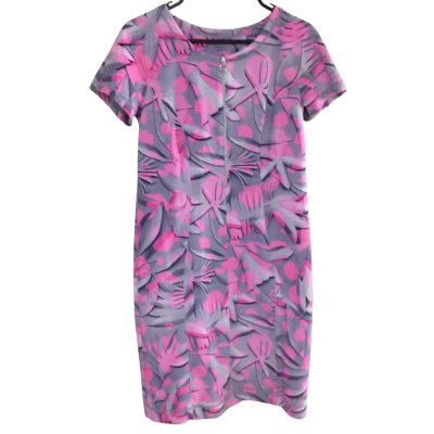Marccain Womens  Size 5 Bodycon Dress Floral / Grey / Pink  