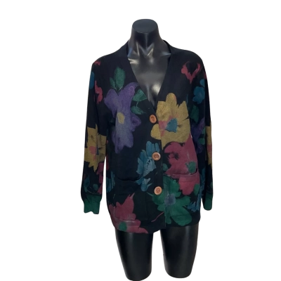 Lilia Womens  Size S Cardigan Black  / Floral 
