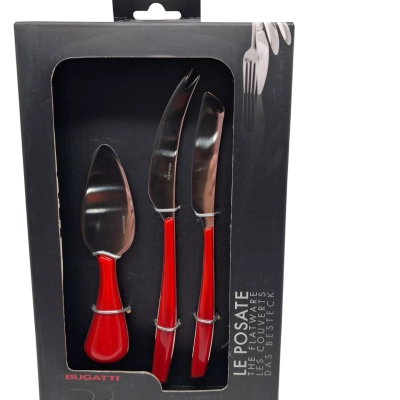  GLAMOUR 3 PIECE RED CHESESE KNIFE SET