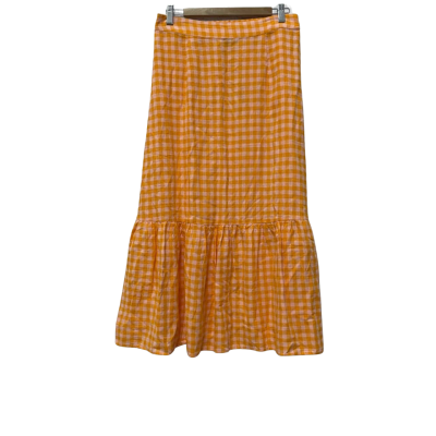 Sportsgirl Womens  Size 10 Midi Skirt Checked / Orange / Pink  