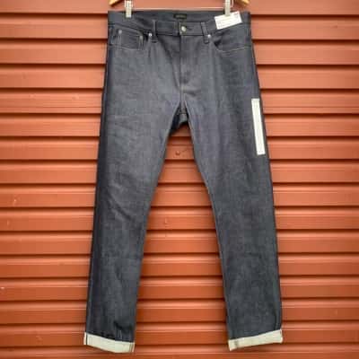 Uniqlo Mens Size 35 Stretch Selvedge Slim Fit Blue Jeans