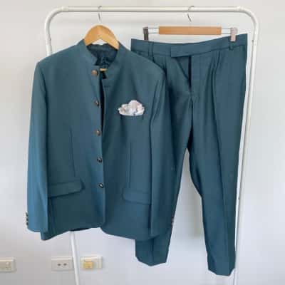 Gloxn Green Suit Pants And Blazer Size 42 