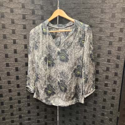 Scanlan Theodore Womens  Size 8 Long Sleeve Top Black  / Grey 