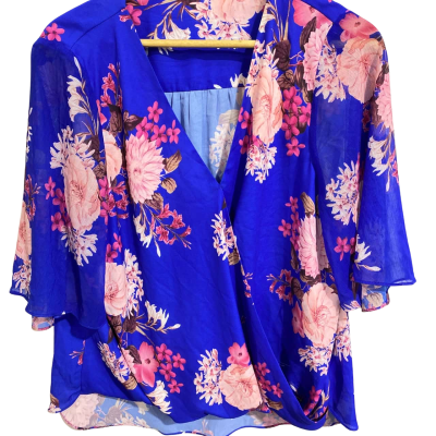 Portmans Top  Size 16 Blue / Floral 