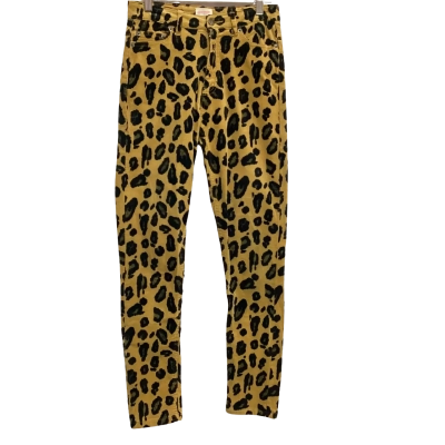 Gorman Womens  Size 8 Corduroy Skinny Leg Pants Animal print / Black  / Brown 