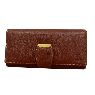 K London Women's Genuine Leather Wallet Brown 