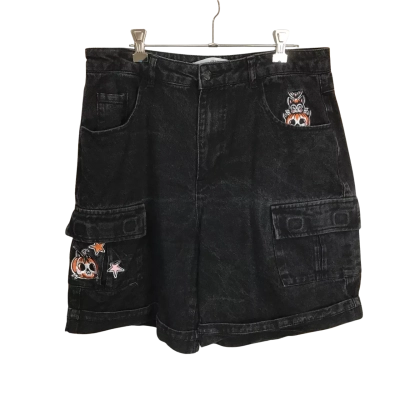 Black Friday 'Cat-O-Lantern' Black Denim Shorts
