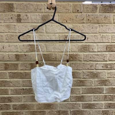 AERE Womens linen cropped cami Size 6 