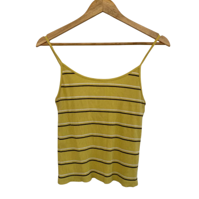 Rollas Womens  Size M Cami  / Shoestring Strap Top Black  / Striped / White / Yellow 