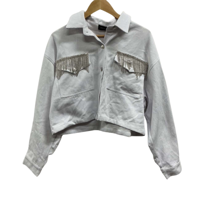 White Tiger Womens  Size L / M Denim Jacket White 