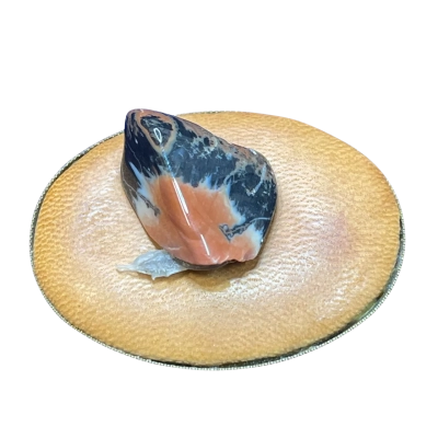 Womens Polychrome Jasper Brooch Brown/Gold Look