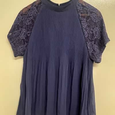 City Chic Women's Size XS 3/4 Sleeve Shirt - Blue 