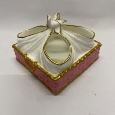 Brownfield Victorian Porcelain Basket Shaped Christening Piece 