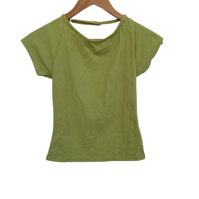 Perfect Stranger Womens  Size 10 Halter Neck Top / Short Sleeve Top Green 