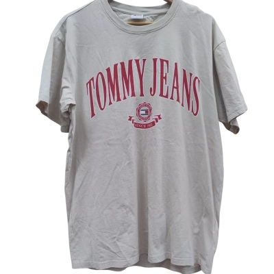 Tommy Jeans Mens Size L Short Sleeve T-shirt Beige (11)