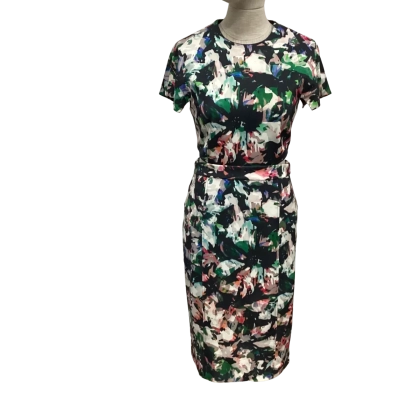 LIFE with BIRD Womens  Size 2 Short Sleeve Dress with Side Cut Out Floral / Multicoloured 