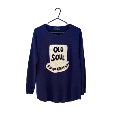 Unisex Tiziana Vecellio Size M Knit Jumper Black  / Navy Blue / Off White / Pattern 