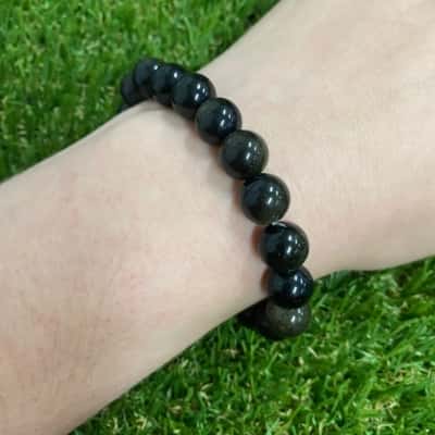  Womens Dark Stone Bead Bracelet 