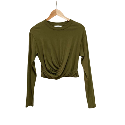 Frame Womens  Size XXS Knot Long Sleeve Top Green 