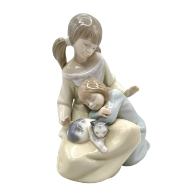 Retired #1534 LLADRO Little Sister Cat Porcelain Figurine 17cm Tall Perfect Condition  (brica shelf)