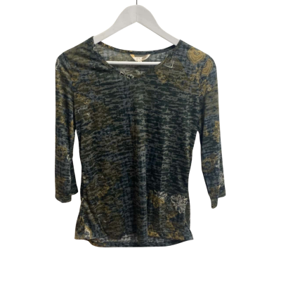 Noni B Size XS Knit Hot Fix Print Top Navey Blazer